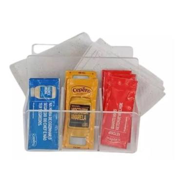 Imagem de Porta Sache Guardanapos Acrílico Cristal Bar Mesa Cozinha - AGV Criaçõ