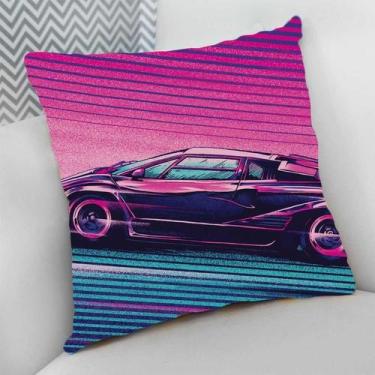 Imagem de Almofada Decorativa 40x40 Cheia Personalizado Carro Tunado Tunnig Rosa