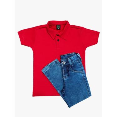 Imagem de Kit calça jeans e Polo Malha Piquet Infantil . - Maximus, Kit 5, 14