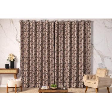 Imagem de Cortina Blackout 2,00m x 1,70m Estampada Floral Janela Corta Luz com I