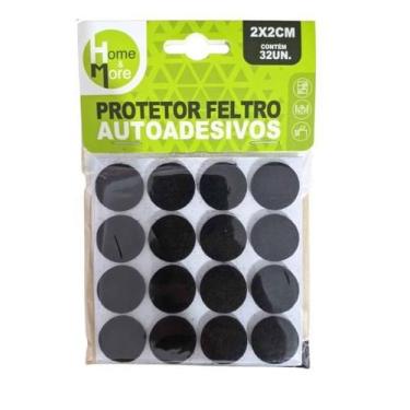 Imagem de Protetor Pé de Móveis Feltro Auto Adesivos 32 peças 2 x 2 cm. - HM, Re