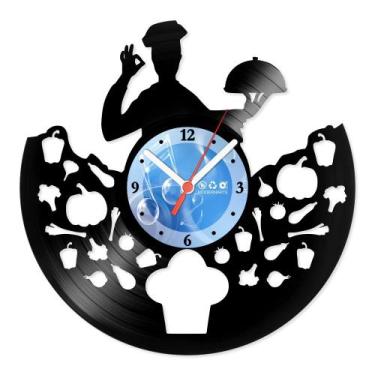 Imagem de Relógio De Parede Disco Vinil Profissões - Chefe de Cozinha - VPR-017 