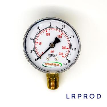 Imagem de Manômetro vertical - Diam.63mm (2.1/2 ) com escala de 0-16 KGF/CM2 x 2