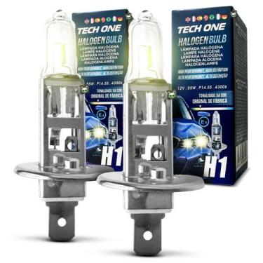 Imagem de Par Lâmpada Halógena H1 4300k 12V 55w Tech One
