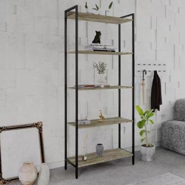 Imagem de Estante Dynamica Industrial 4 Nichos 80 cm - Carvalho/Preto - Yescasa,