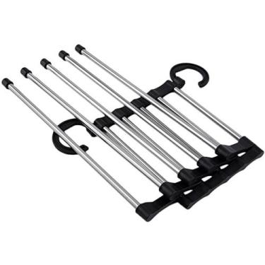 Imagem de Cabide Multifuncional Dobrável C/ 5 Ganchos 31cm Em Aço Inox - Rocie