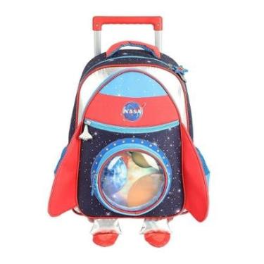 Imagem de Mochila de Rodinhas Sem Alça Luxcel Nasa Foguete Azul-Masculino