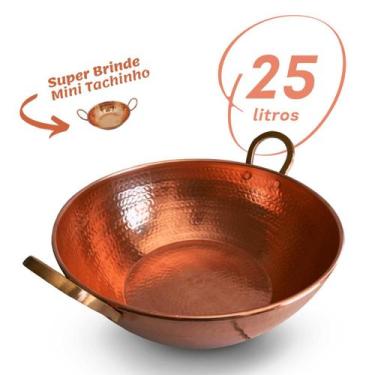 Imagem de Tacho de cobre 25 Litros com alças de Bronze - Artesanato Líder