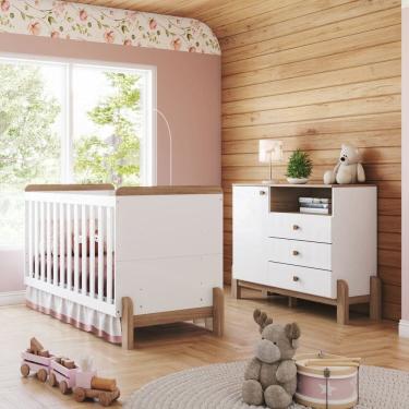 Imagem de Conjunto Quarto de Bebê Berço 2 em 1 e Cômoda Yuri