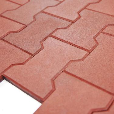 Imagem de Paver de borracha RevTime Garden de 1,9 cm de espessura para pátios e jardins, caminhadas de borracha, paver de borracha interligado, paver de calçada de parque, Terra Cotta (pacote com 20)