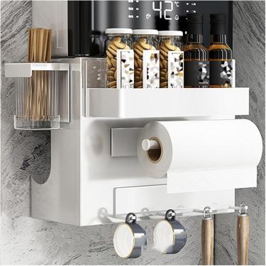 Imagem de Kit de combinação de proteção de tubo de válvula de caldeira montada na parede com ganchos de prateleira, tampa decorativa de tubo de aquecedor de água, rack de armazenamento para cozinha, s