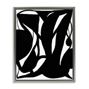 Imagem de Stupell Industries Tela flutuante emoldurada com tinta em espiral preta design de arte de parede por Bea Dina, moldura flutuante cinza, 64 x 78 cm