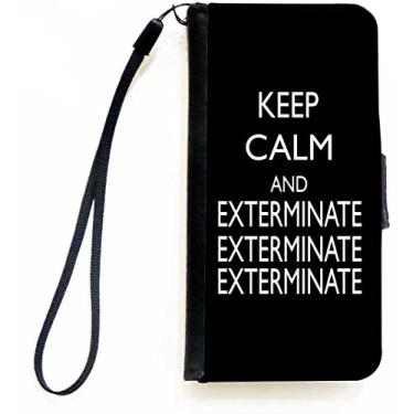 Imagem de Rikki Knight Capa carteira flip Keep Calm and Exterminate SM preta com aba magnética para Apple iPhone 5c