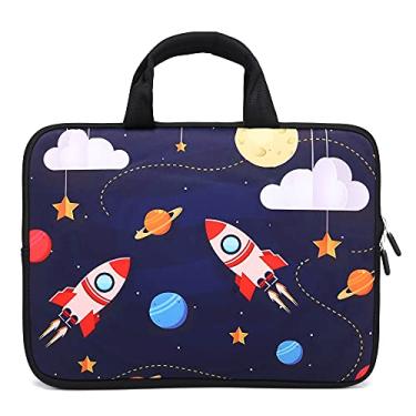 Imagem de Bolsa de transporte para laptop de 11 polegadas, 11,6 polegadas, 12,1 polegadas, 12,1 polegadas, 12,5 polegadas, capa para notebook, Ultrabook, capa para tablet, capa de neoprene para Apple MacBook Air, Samsung, Google, Acer, HP DELL Lenovo Asus (Cool Rocket)
