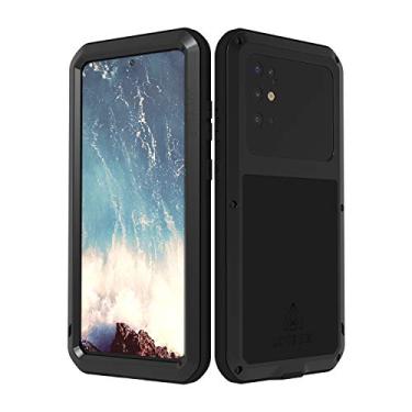 Imagem de LOVE MEI Capa robusta militar para Samsung Galaxy S20 Plus, com protetor de tela de vidro temperado, à prova de choque, à prova de poeira, à prova de arranhões, híbrido, metal e gel de silicone, capa