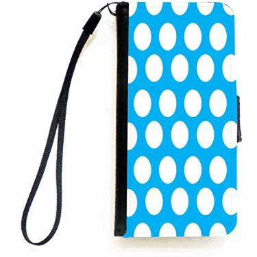 Imagem de Rikki Knight Capa carteira flip azul claro com bolinhas com aba magnética para Apple iPhone 5c