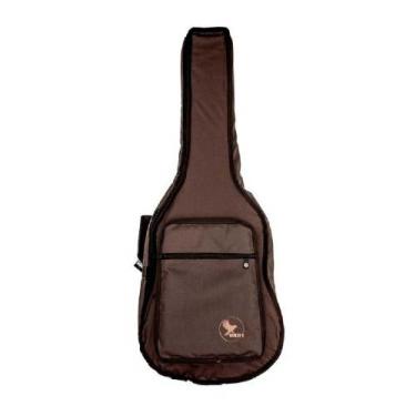 Imagem de Capa P/ Violão Folk Extra Bolso Cargo - Nylon 600 - Marrom Bkr 1 F108 