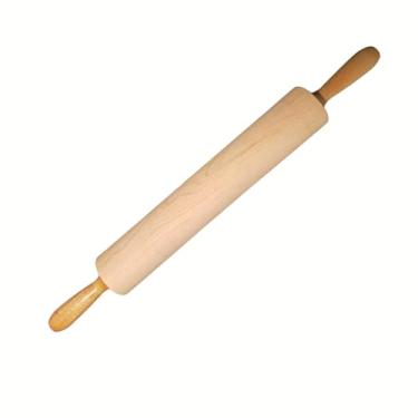 Imagem de Frieling Rolo de massa feito nos EUA – Rolo de massa resistente com alças de rolamento de esferas – Barril de 7 x 45 cm – Rolo de madeira para assar