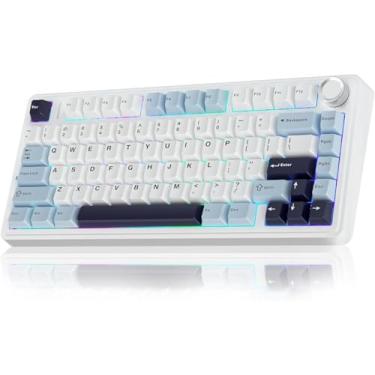 Imagem de Teclado Mecânico Sem Fios F75 75%, Personalizado Hot-swap, 16,8 milhões RGB Backlit, de Jogo Profissional - Genérico
