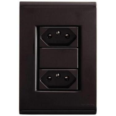 Imagem de Conjunto Tomada Dupla 20A Grafite 57173/066 Tramontina Liz