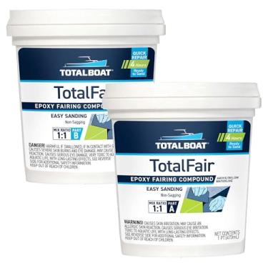 Imagem de TotalBoat TotalFair composto de carenagem epóxi (kit de 2 pinos) | Massa de reparo naval para carenagem, preenchimento e moldagem