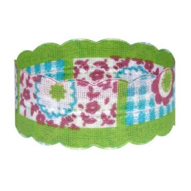 Imagem de Fita Aramada para Embalar Presentes FLORAL ou POÁ 2cm x 10m - Fitas e 