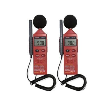 Imagem de Kit 2 Termo Higrômetro Digital Sonômetro Luxímetro Temperatura Umidade