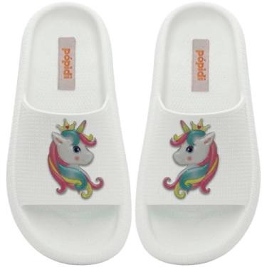 Imagem de Chinelo Unicórnio Infantil Menina Sandália Moda Nuvem 12.53 (Branco, BR, Criança de 4 a 8 anos, Numérico, 26)