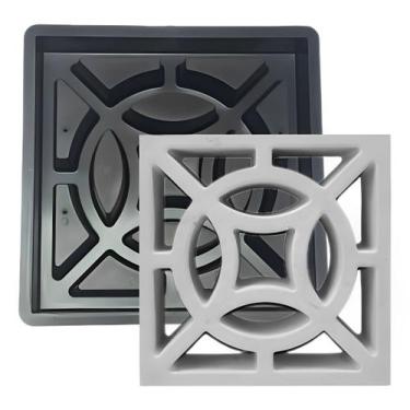 Imagem de Molde 3D Plástico Elemento Vazado Cobogó Quatro Pontas 39x39x7cm - GME