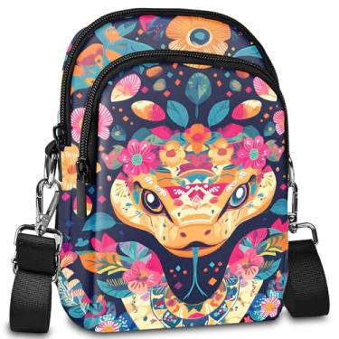 Imagem de LYEMVHE Bolsa transversal feminina leve, pequena, à prova d'água, carteira de telefone com compartimentos para cartões e alça ajustável, Roxa, Bolsa transversal