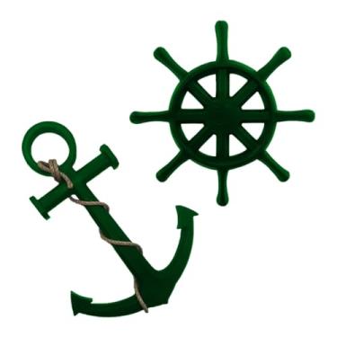 Imagem de Kit Âncora e Timão Decoração Piscina Praia Marina Restaurante Beira Mar Polietileno