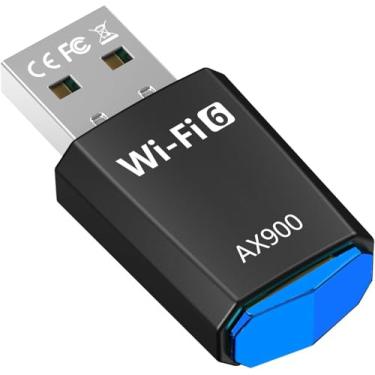 Imagem de AX900 Adaptador USB WLAN de banda dupla de 2,4 GHz/5 GHz com driver embutido, adaptador USB WiFi 6 para PC/Desktop/Laptop, compatível com Windows 11/10/8.1/8/7