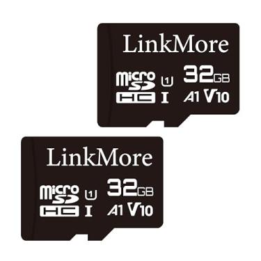 Imagem de LinkMore XV11 32 GB (pacote com 2) Cartão de memória flash MicroSD, cartão micro SDHC, A1, UHS-I, U1, V10, compatível com classe 10, velocidade de leitura de até 90 MB/s, adaptador SD incluído