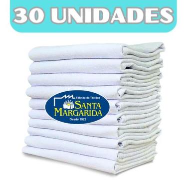 Imagem de  Kit 30 Panos Prato Branco Grande Liso Santa Margarida SM08