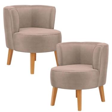 Imagem de Kit 2 Cadeiras para Recepção Clinica Tecido Veludo Resistente Macia Pè