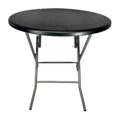 Imagem de Mesa Dobrável Redonda 80cm Para Restaurante, Bar, Camping, Eventos - L