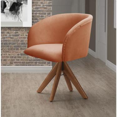 Imagem de Poltrona Atenas Base Giratória de Madeira Sala