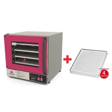 Imagem de Kit - Forno Turbo Prp-004 Plus Digital 220v Vermelho + 4 Assadeiras - Progás