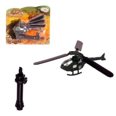 Imagem de Mini Helicóptero De Brinquedo Com Lançador À Corda Puxa Voa - Wellmix