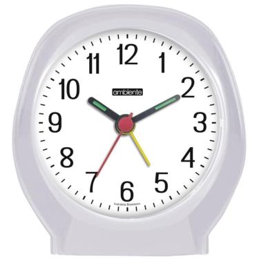 Imagem de Despertador Quartz Ambiente Branco Redondo