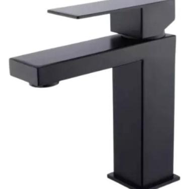 Imagem de Torneira Monocomando Banheiro Quadrada Baixa Preto Fosco Black - Brazh