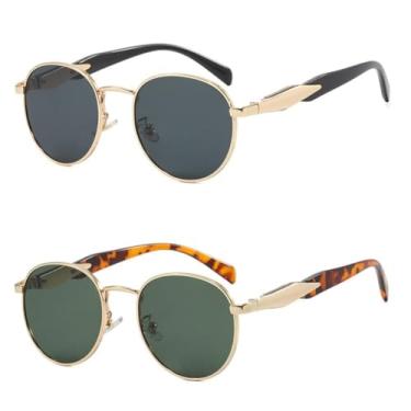 Imagem de Óculos de sol de metal Óculos de sol da moda feminina Óculos de sol retrô masculino Óculos de sol com proteção solar Uv400 (1)