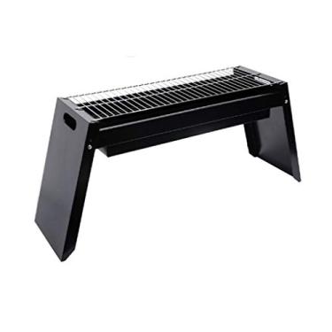 Imagem de Churrasqueira ao ar livre portátil mini fogão dobrável para churrasco doméstico carvão, preto