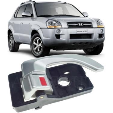 Imagem de Macaneta Interna Porta Direita Tucson de 2006 À 2014 - Prata - HD