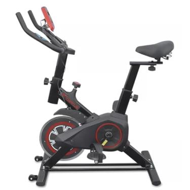 Imagem de Bicicleta Ergométrica Spinning Thanus, Monitor LCD 8 Funções, Sensor Cardíaco, Banco Ajustável, Capacidade 120kg, Preto