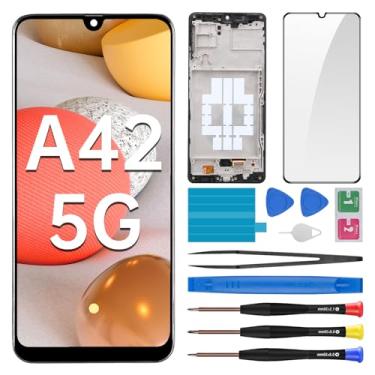 Imagem de BESJMYT Substituição de tela para Samsung Galaxy A42 5G com moldura OLED Display Touch Digitalizador, montagem completa, vidro fixo com kit de ferramentas de reparo SM-A426U SM-A426U1