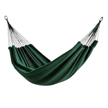 Imagem de Rede De Descanso Dormir Balanço Casal Jeans Reforçada Grande 3,9m x 1,4m - Ideal Para Camping, Hotel, Praia, Acampamento, Jardim, Varando, Sítio, Chárcara, Apartamento, Viagem, Fazenda (Verde-escuro)
