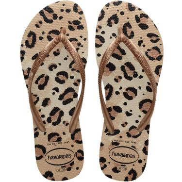 Imagem de Chinelo Dedo Feminino Casual Borracha Animal Print Havaianas Slim Animals