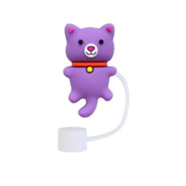 Imagem de Tampa Protetora de Silicone para Canudo 10mm, Acessórios para Copo Garrafa Stanley (GATINHO 3)