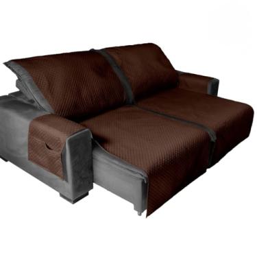 Imagem de Protetor Capa De Sofá Impermeável 1,80m x 2,40m Matelado Para Sofá Retrátil(Marrom)